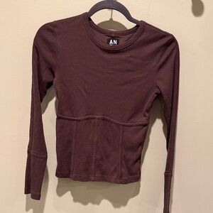 Alp N Rock Long Sleeve Crewneck Top in Deep Brown